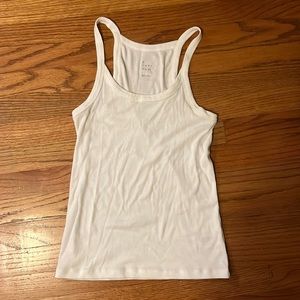 White racer back tank top